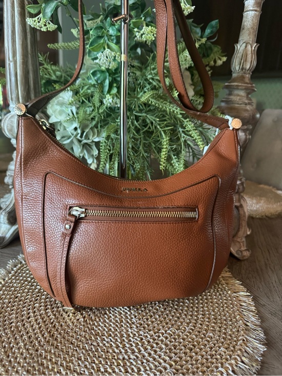 FURLA Pebbled Leather Bag Cognac Color Blends Well w/ All Excellent Condition main image 1